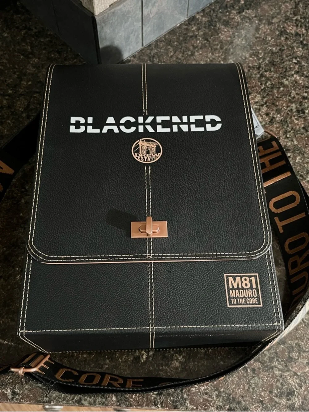 Blackened Men's Black Liquor and Cigar Bag